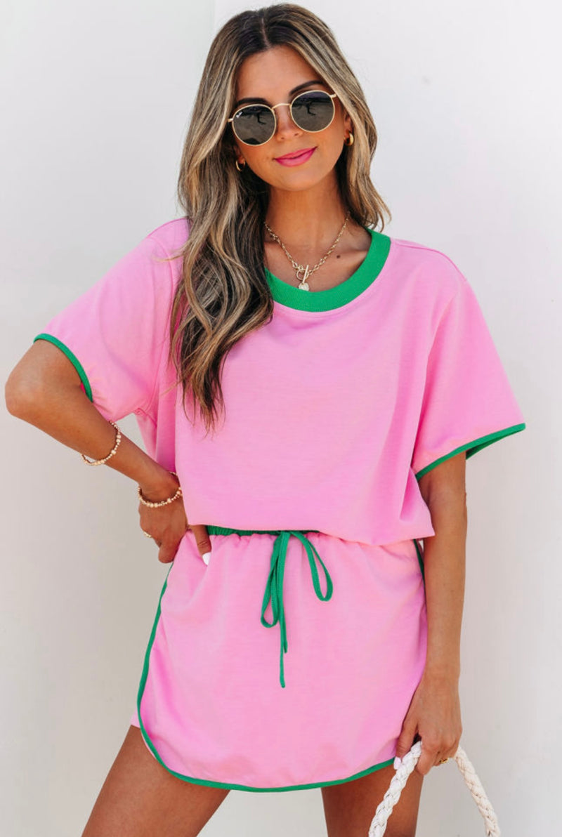 Pink & Green Skort Set