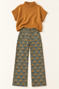 Olive Floral Pants