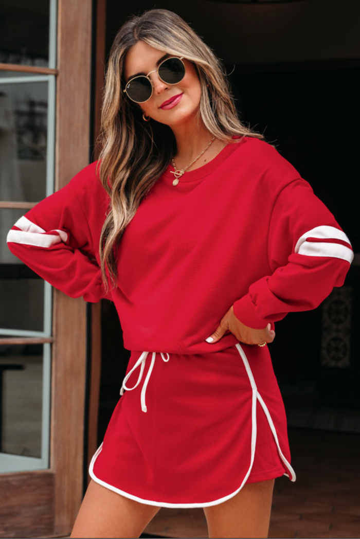 Red Skort Set