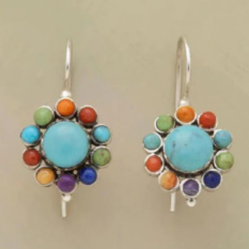 Blue Multi Flower Shaped Earrings (FW)