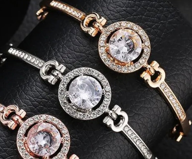 Gold OR Silver Round CZ Bracelet