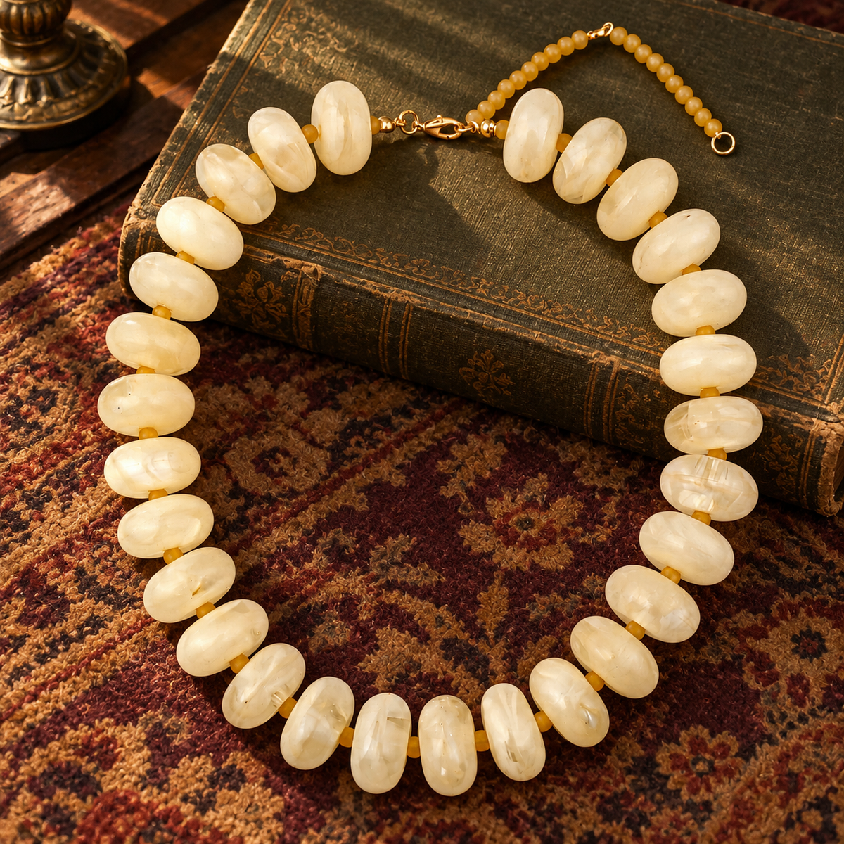 Cream Chunky Bead Necklace