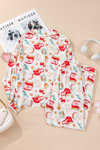 *WEBSITE EXCLUSIVE* White Christmas Pattern Pajama Set