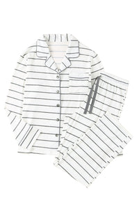 *WEBSITE EXCLUSIVE* White Striped Pajama Set