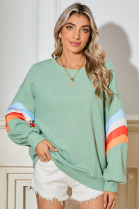 *WEBSITE EXCLUSIVE*  Patchwork Drop Sleeve Loose Sweatshirt