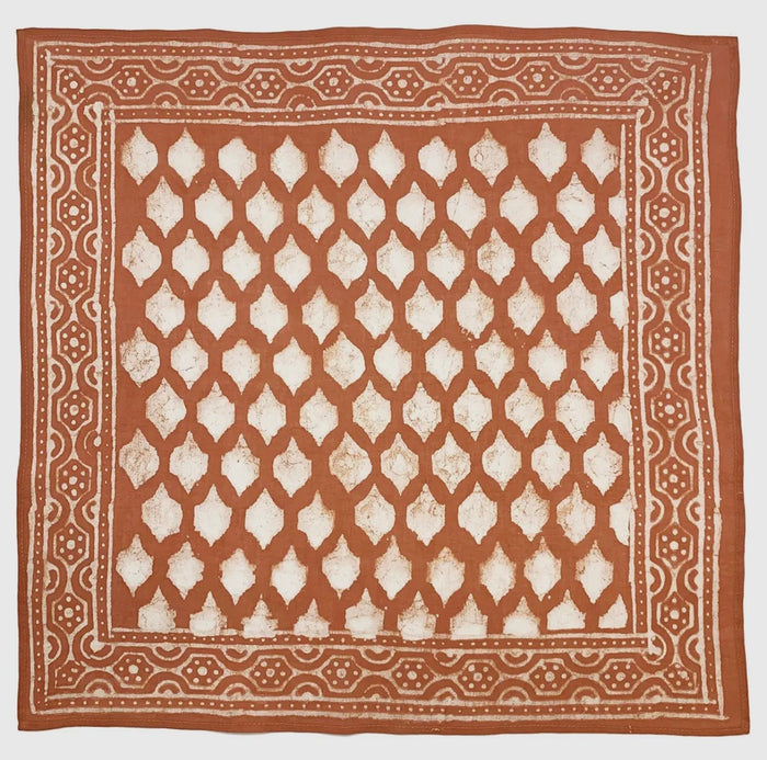 Block Print Scarf: Burnt Orange
