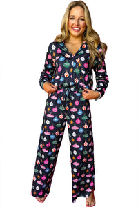 *WEBSITE EXCLUSIVE* Navy Blue Colorful  Christmas Pajamas