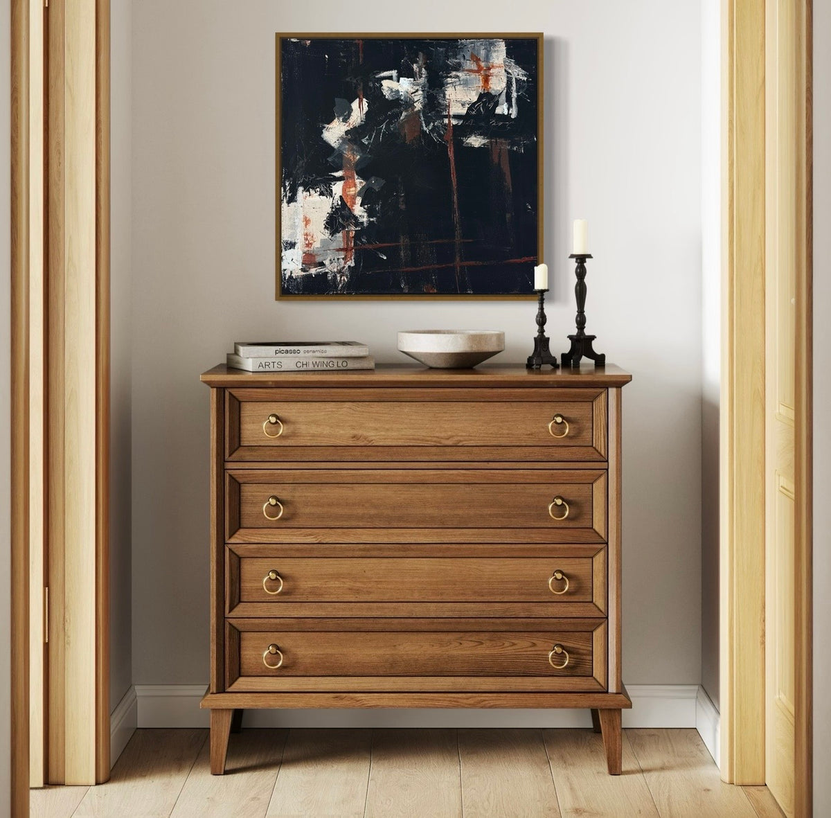 “Black Study” Framed Original Painting