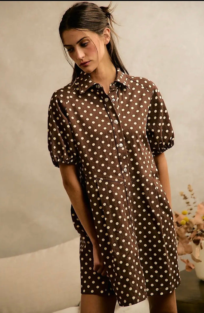 Brown Polka Dot Dress