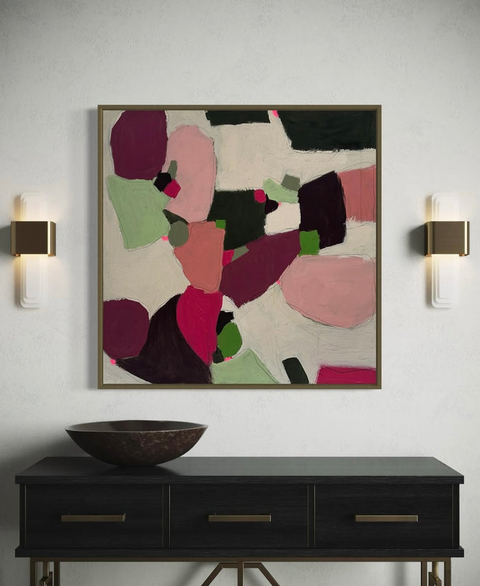 “She Always Asked for Extra Cherries” Original Framed Painting 30x30