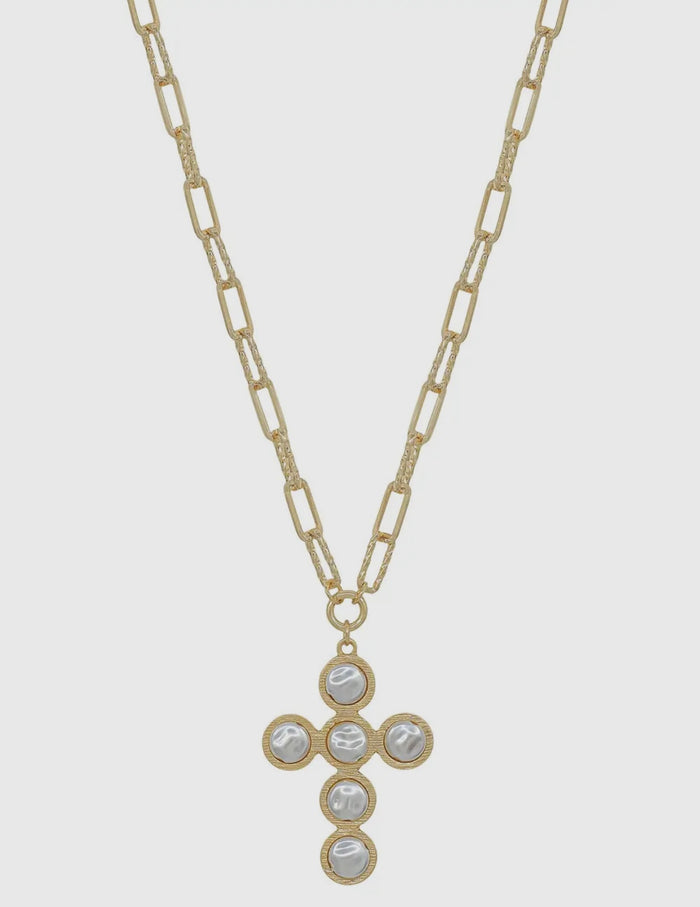 Pearl Cross Necklace