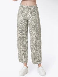 High Rise Leopard Print Jeans