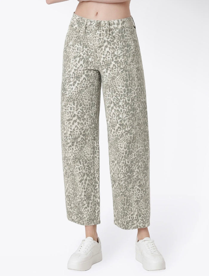 High Rise Leopard Print Jeans
