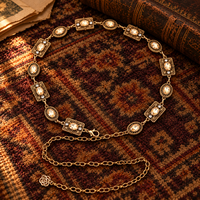 Champagne OR Black Gem Chain Belt (FW)