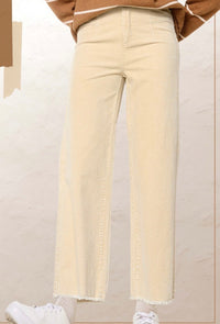 Winter White Washed Corduroy Pants