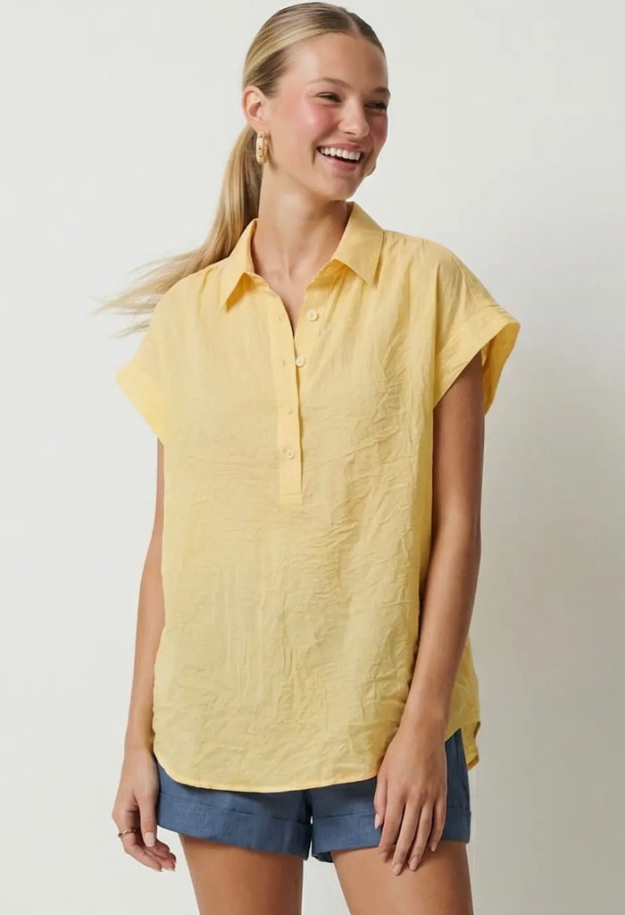 Yellow Lightweight Short Sleeve Blouse