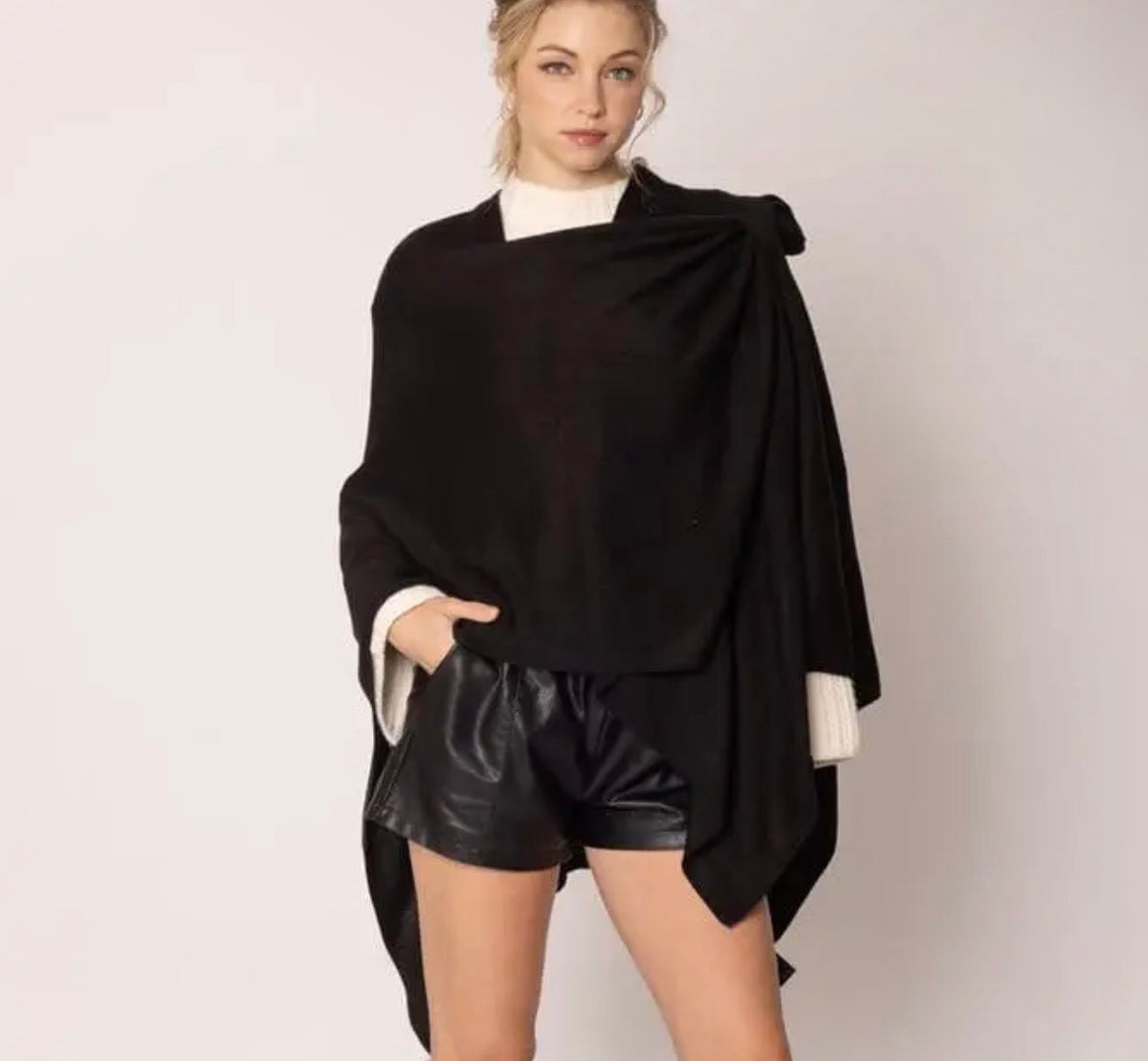 Black Ruana Shawl