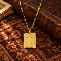 Gold or Silver Rectangle Cross Necklace