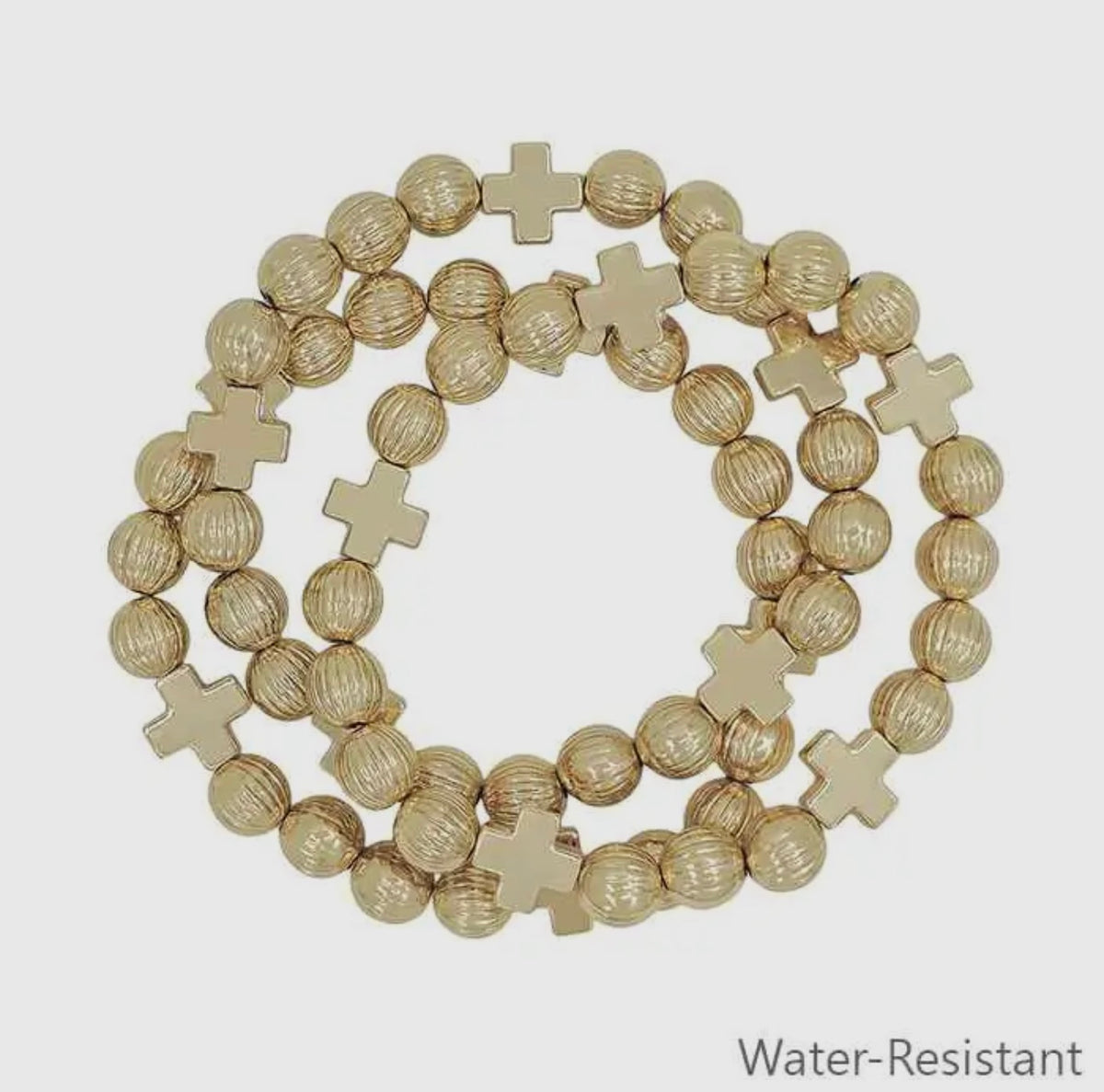 Textured Bead Cross Bracelets