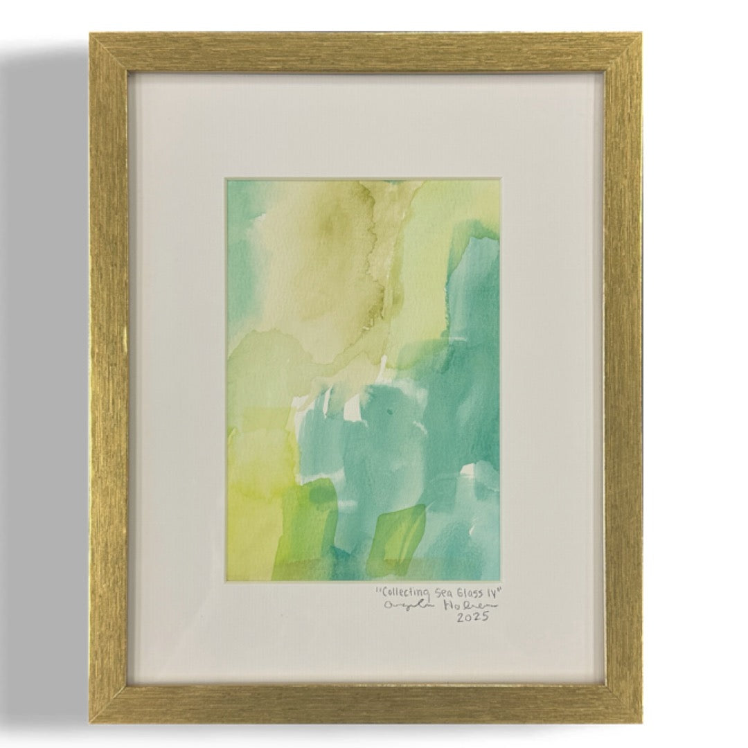 “Collecting Sea Glass IV” Framed Original Art