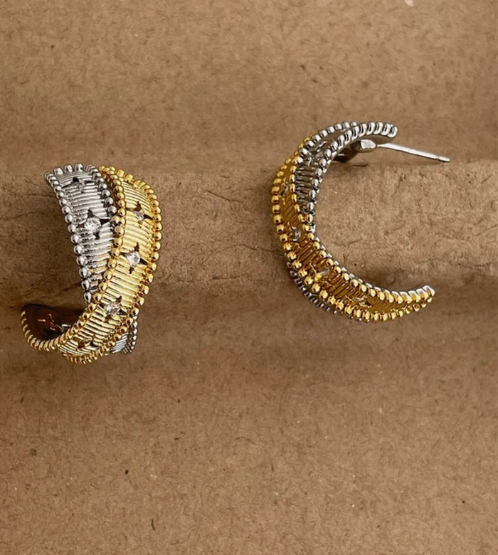 Silver & Gold Entwined Hoops