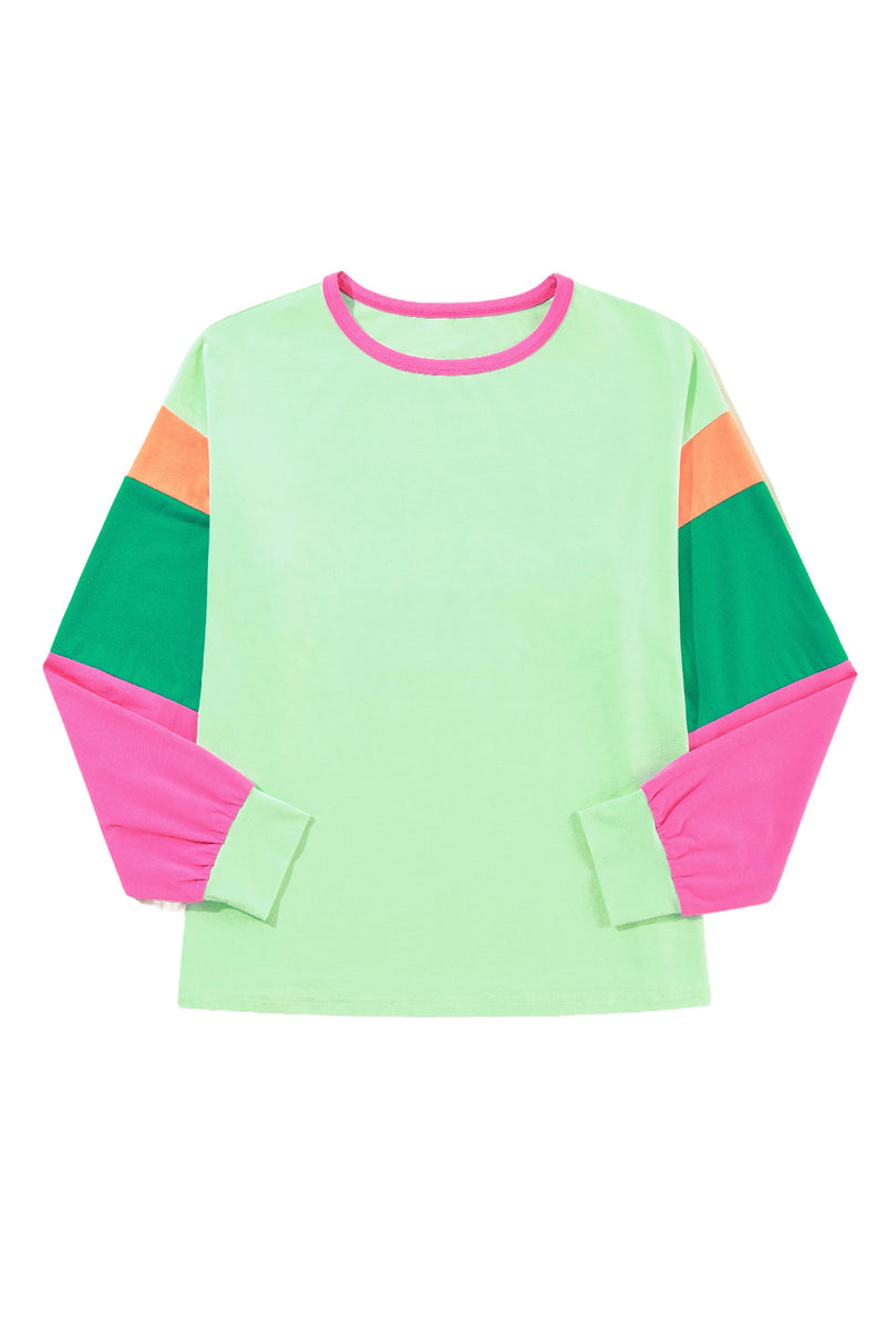 *WEBSITE EXCLUSIVE* Lucy Color Block Sleeve Loose Fit Top