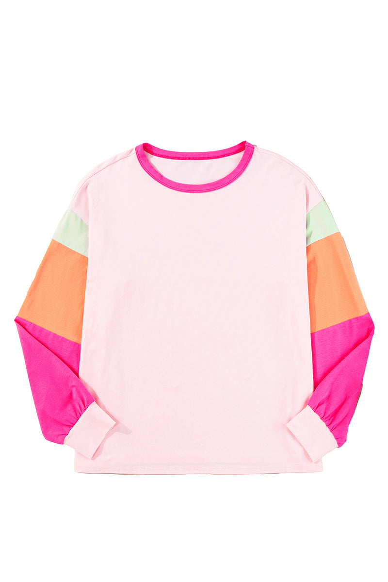 *WEBSITE EXCLUSIVE* Lucy Color Block Sleeve Loose Fit Top