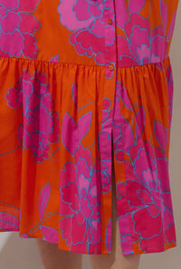 *Available in Store* Plus Fuchsia & Orange Floral Dress