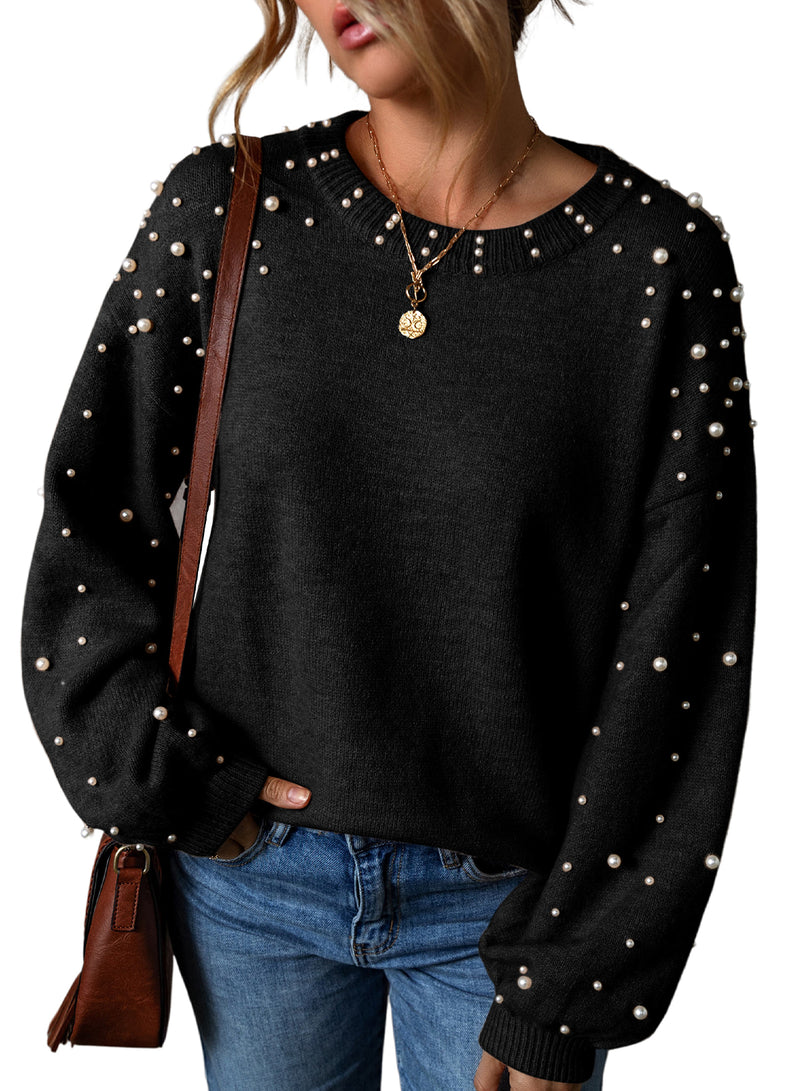 *WEBSITE EXCLUSIVE* Pearl Round Neck Sweater (New Colors!)