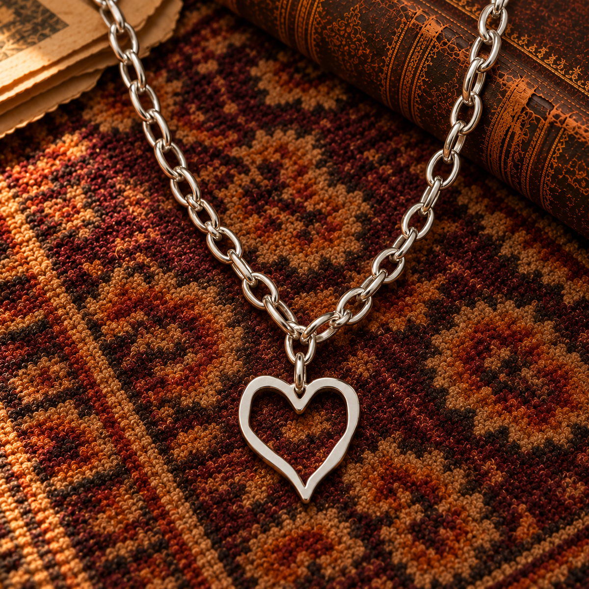 Gold OR Silver Open Heart Necklace