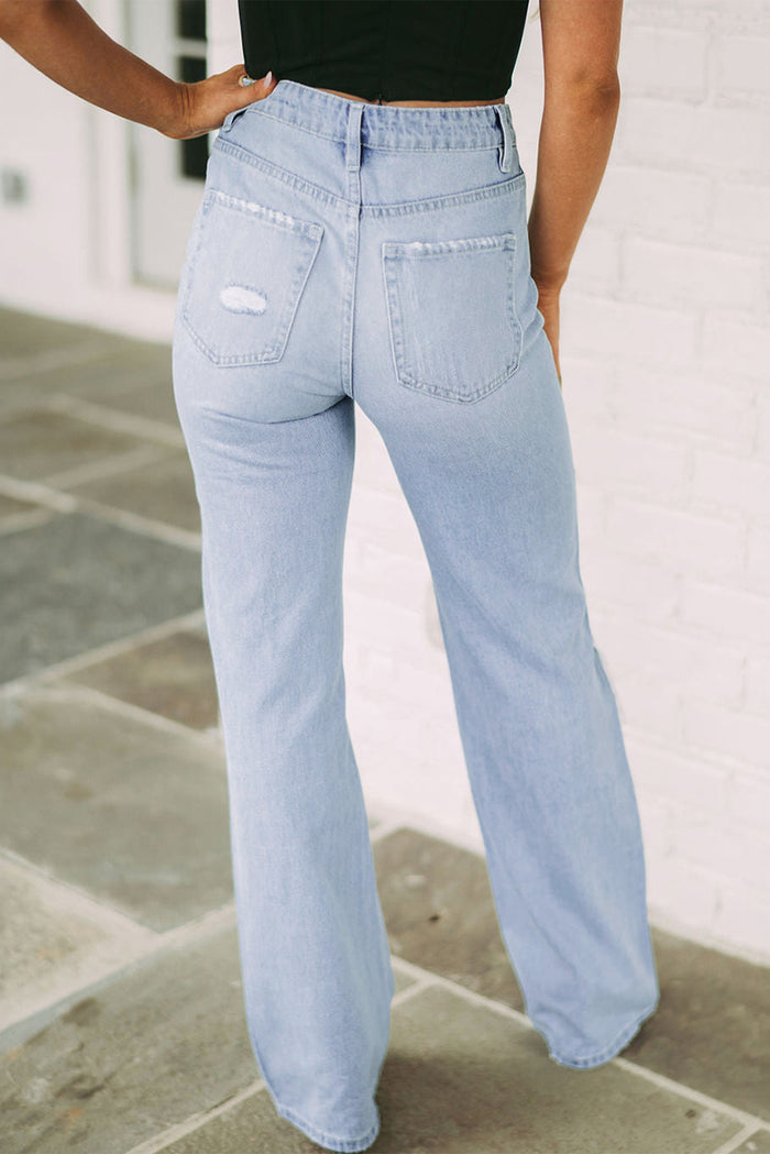 *WEBSITE EXCLUSIVE* Vintage Light Wash Distressed Flare Jeans