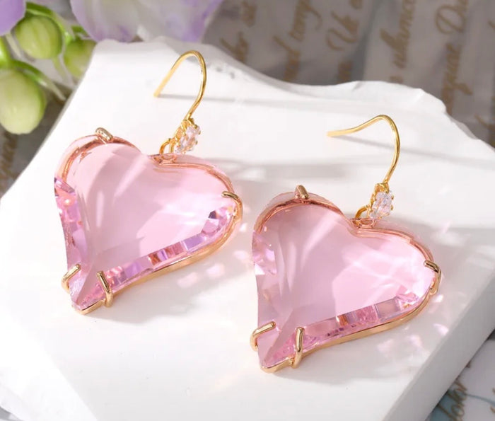❤️ Pink OR Lavender Acrylic Heart Earrings