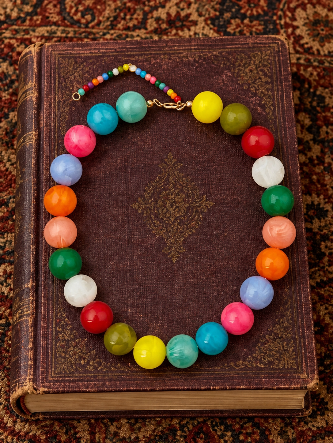 Multicolored Round Bead Necklace