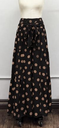 Black & Taupe Polka Dot Palazzo Pants