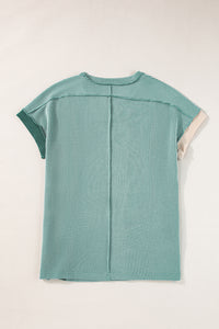 *WEBSITE EXCLUSIVE* Colorblock Ribbed Round Neck T Shirt