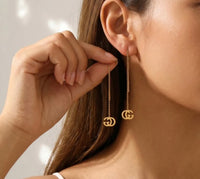 Letter Threader Earrings