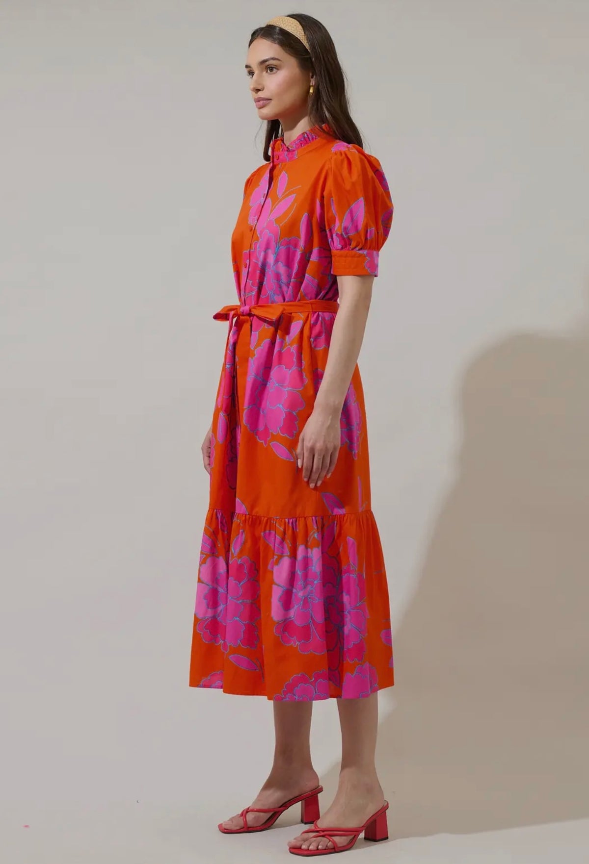 *Available in Store* Fuchsia & Orange Print Dress