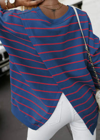 Blue Striped Sweatshirt