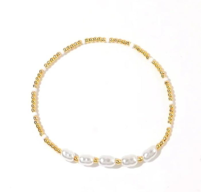 Seed Bead Pearl Bracelet
