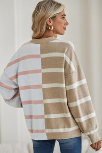 *WEBSITE EXCLUSIVE* Hannah Stripe Exposed Seam Loose Sweatshirts