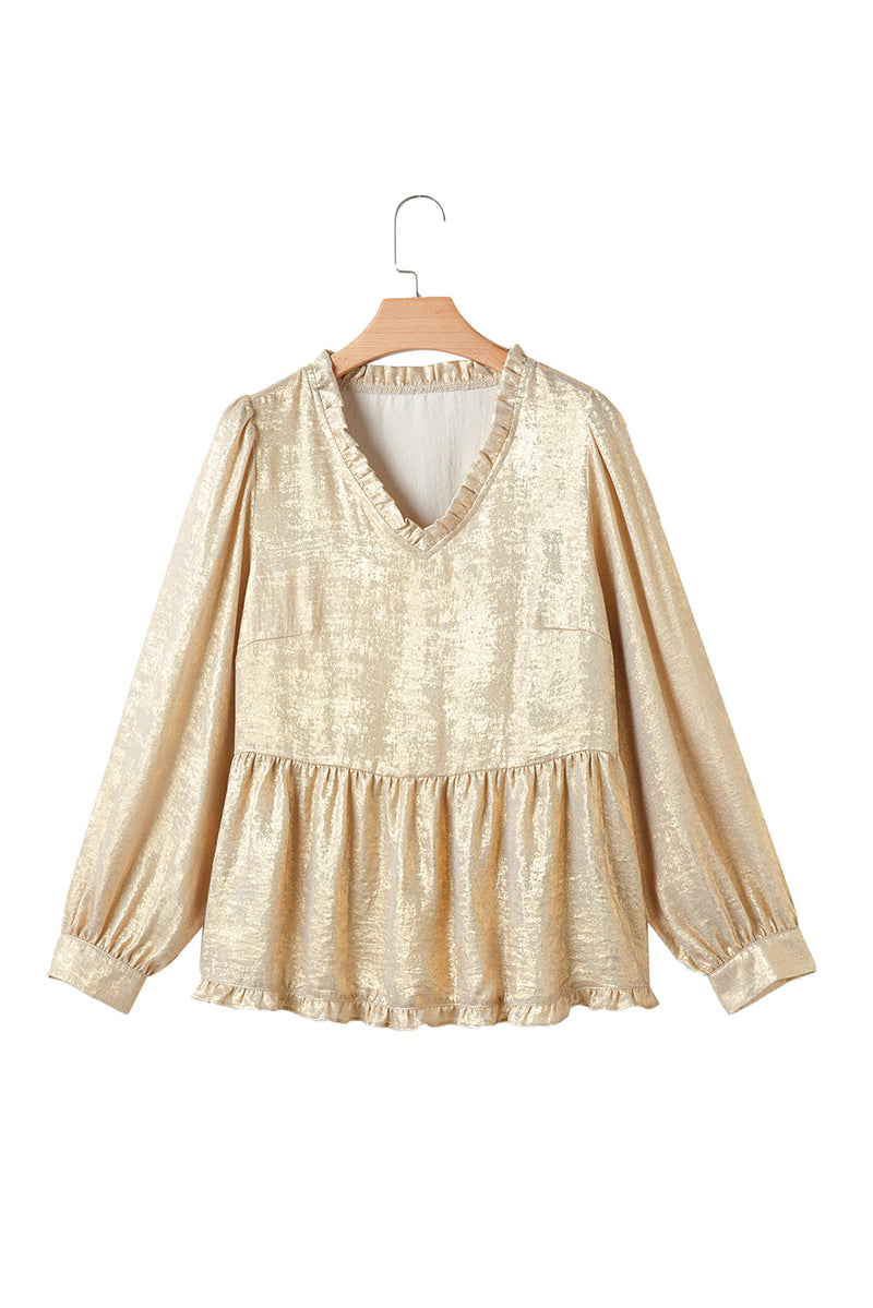 *WEBSITE EXCLUSIVE* Kate Gold Metallic Babydoll Blouse