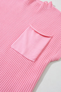 *Website Exclusive* Lee Patch Pocket Ribbed Knit Short Sleeve Sweater