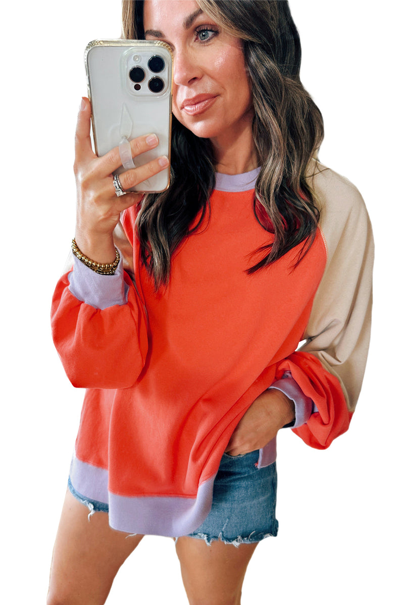 *Website Exclusive* Frances Orange Colorblock Loose Fit Top