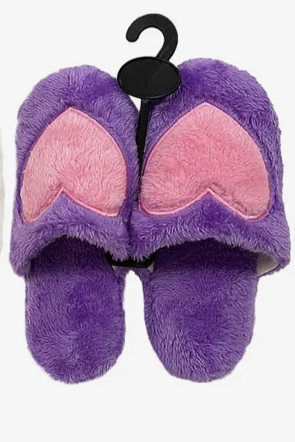 ❤️ Purple Slippers/Pink Hearts
