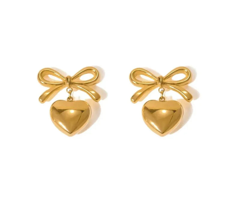 ❤️ Gold Heart/Bow Earrings