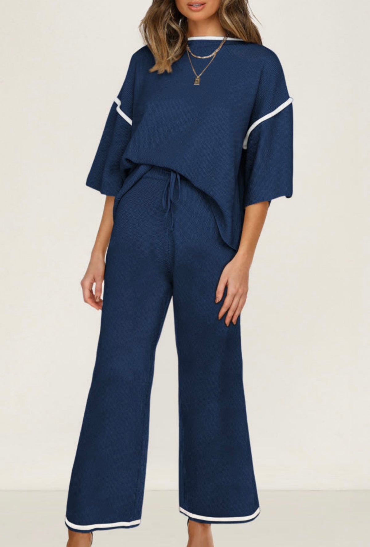 Navy Set with White Trim