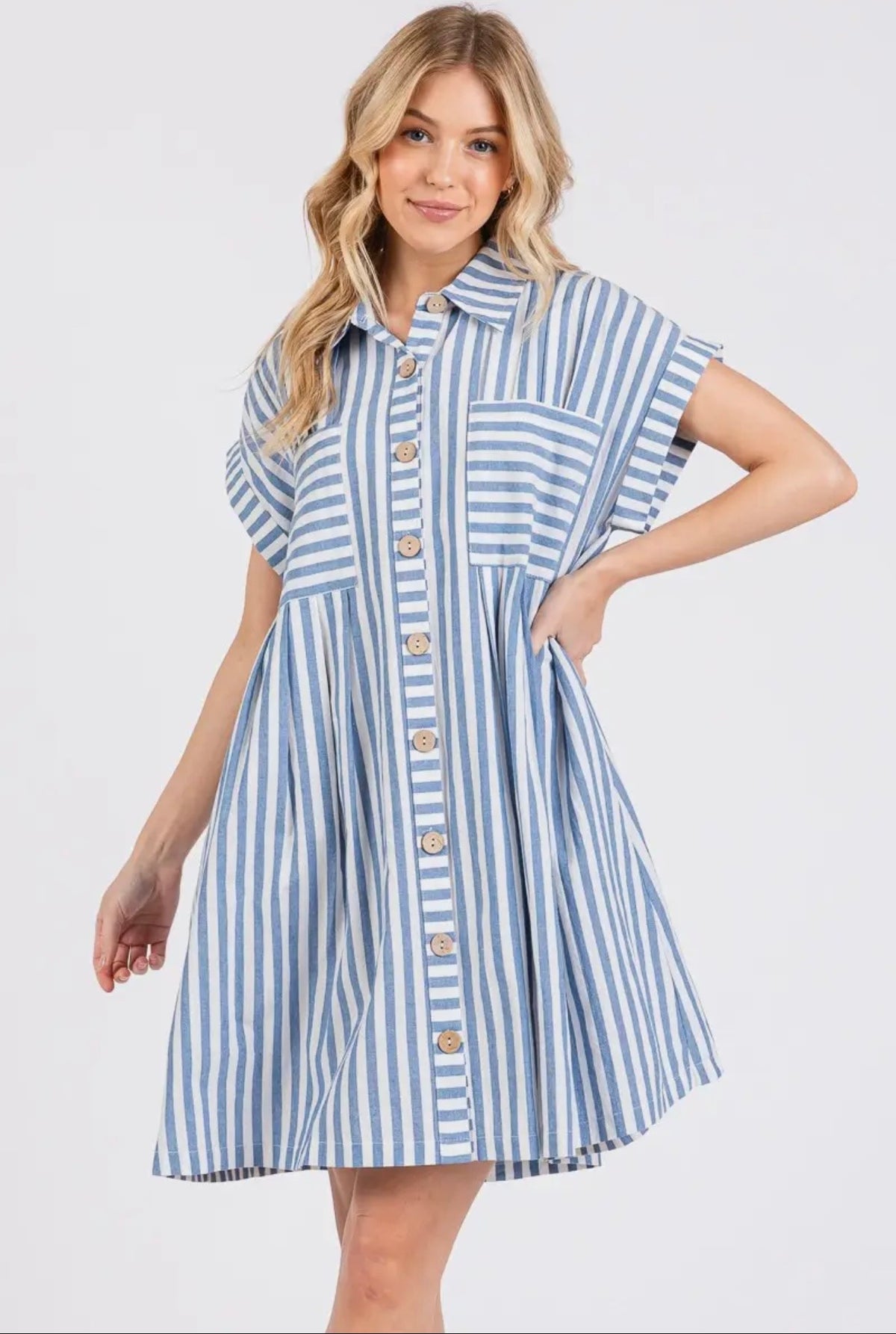 Blue Striped Dress