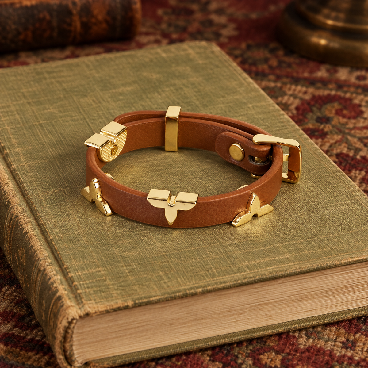 Light Brown Strap Charm Bracelet