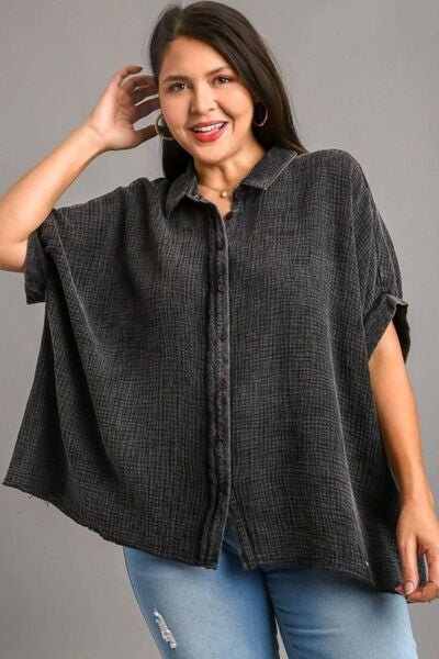 Plus Ash Mineral Washed Blouse