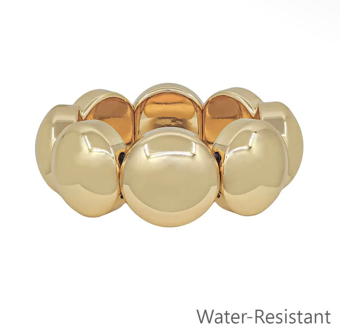 Gold Bold Round Metal Bracelet